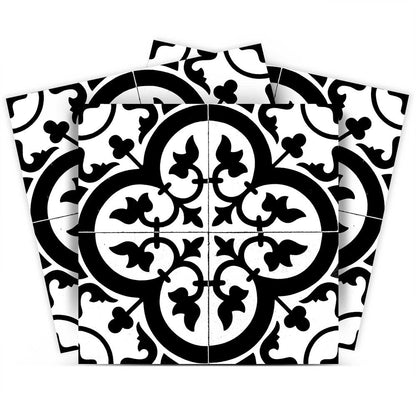 7" x 7" Black And White Peel And Stick Removable Tiles HomeRoots
