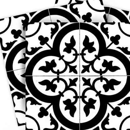 4" X 4" Black and White Roka Peel and Stick Removable Tiles HomeRoots
