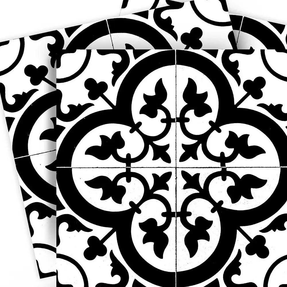 4" X 4" Black and White Roka Peel and Stick Removable Tiles HomeRoots