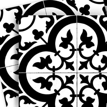 7" X 7" Black and White Roka Peel and Stick Removable Tiles