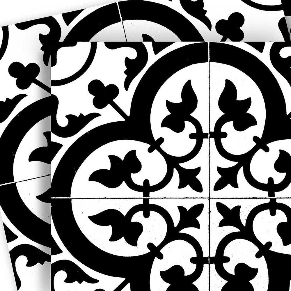 7" x 7" Black And White Peel And Stick Removable Tiles HomeRoots