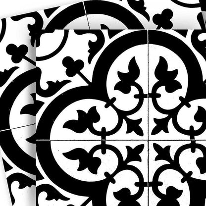 7" x 7" Black And White Peel And Stick Removable Tiles HomeRoots