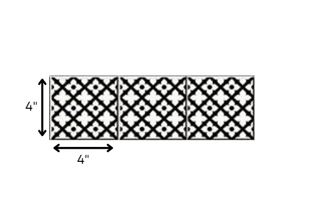 4" X 4" Black and White Dia Peel and Stick Removable Tiles HomeRoots