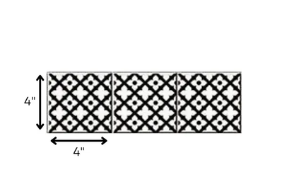 4" X 4" Black and White Dia Peel and Stick Removable Tiles HomeRoots