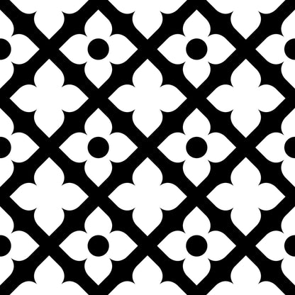 4" X 4" Black and White Dia Peel and Stick Removable Tiles HomeRoots