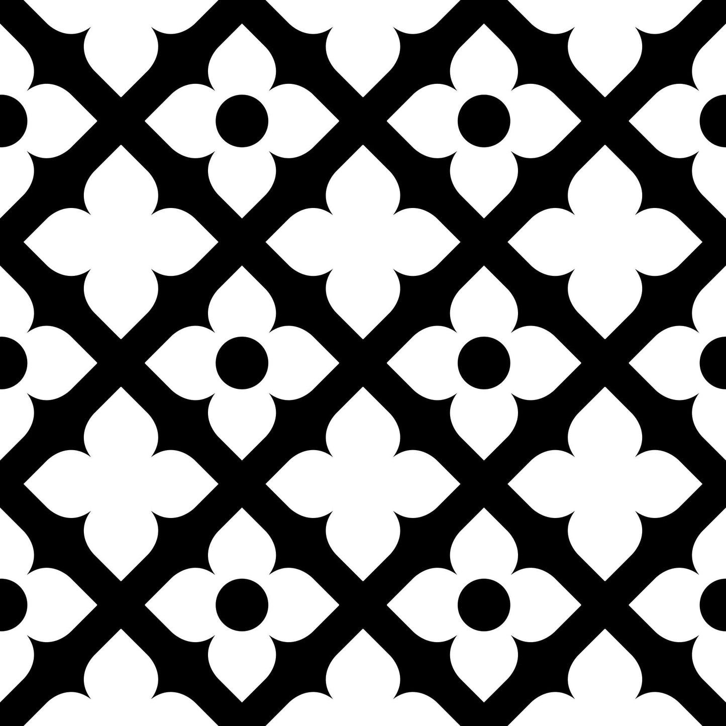 4" X 4" Black and White Dia Peel and Stick Removable Tiles HomeRoots