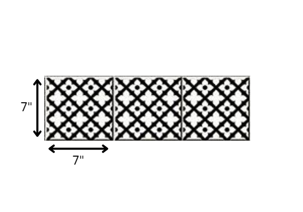 4" X 4" Black and White Dia Peel and Stick Removable Tiles HomeRoots