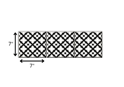 4" X 4" Black and White Dia Peel and Stick Removable Tiles HomeRoots