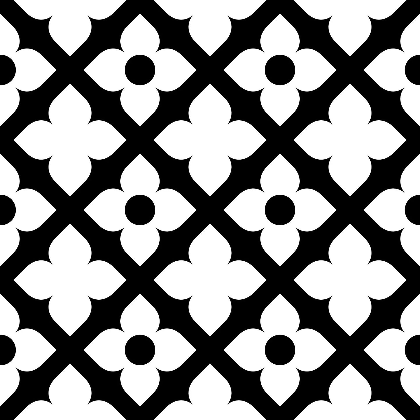 4" X 4" Black and White Dia Peel and Stick Removable Tiles HomeRoots