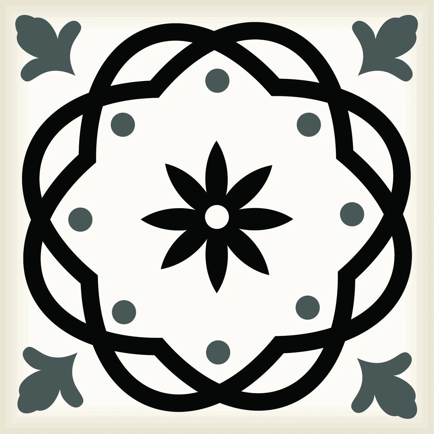 4" X 4" Black and White Rolla Peel and Stick Removable Tiles HomeRoots