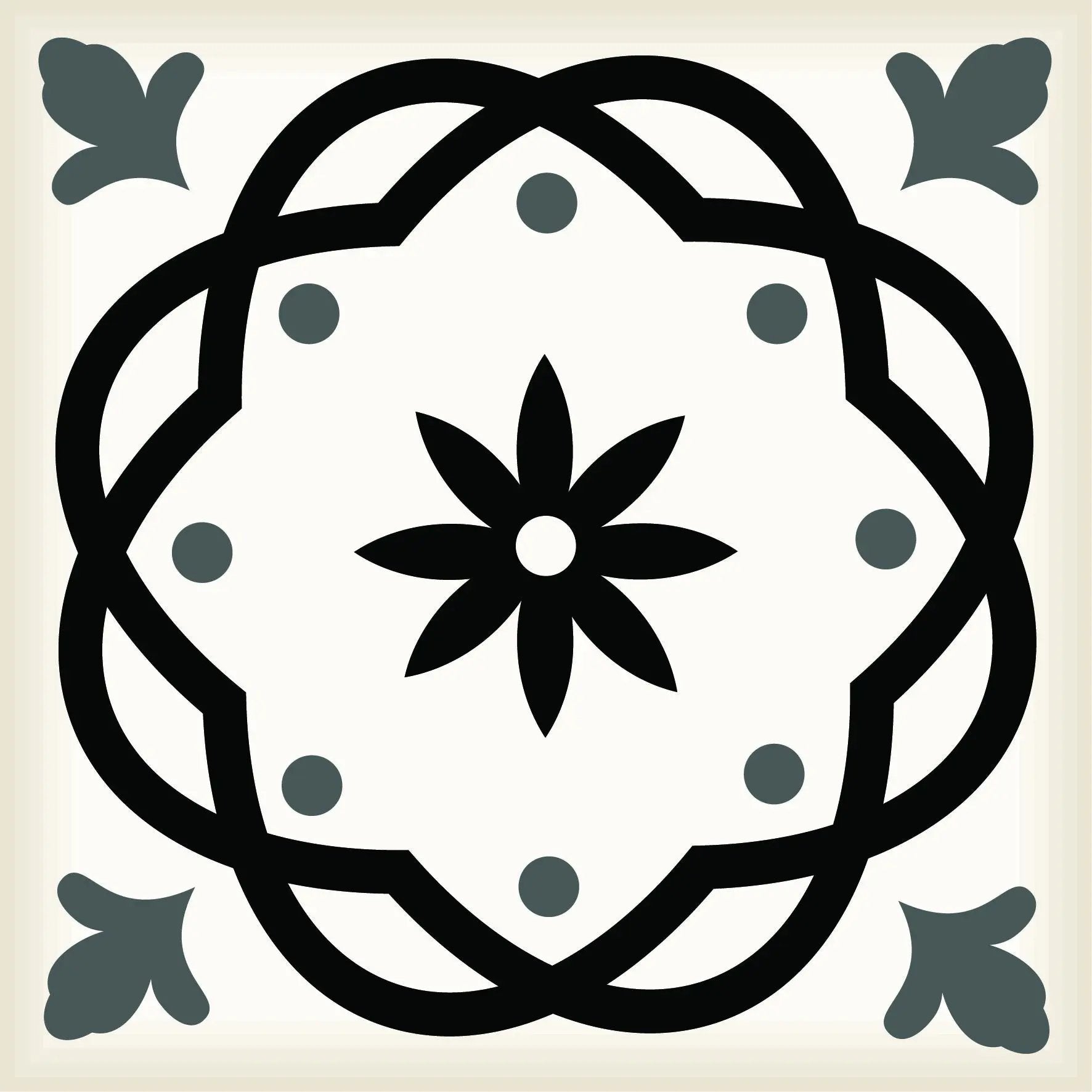 4" X 4" Black and White Rolla Peel and Stick Removable Tiles HomeRoots