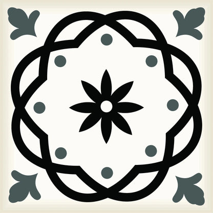 4" X 4" Black and White Rolla Peel and Stick Removable Tiles HomeRoots