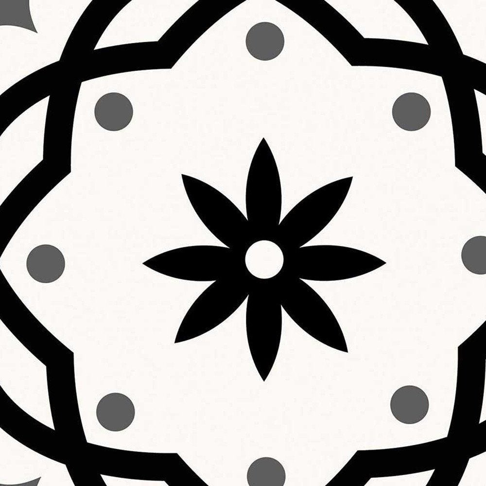 4" X 4" Black and White Rolla Peel and Stick Removable Tiles HomeRoots
