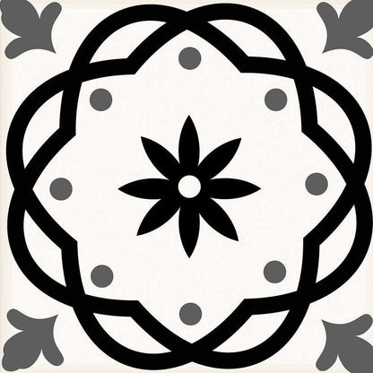 4" X 4" Black and White Rolla Peel and Stick Removable Tiles HomeRoots