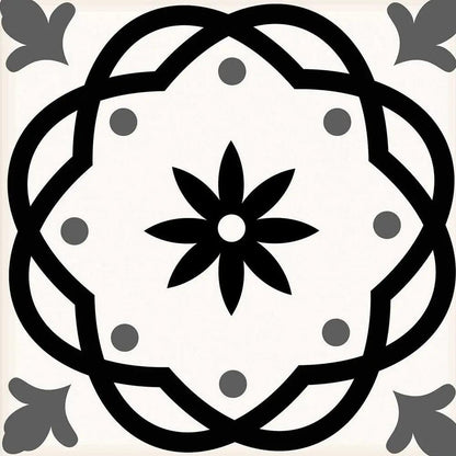 4" X 4" Black and White Rolla Peel and Stick Removable Tiles HomeRoots