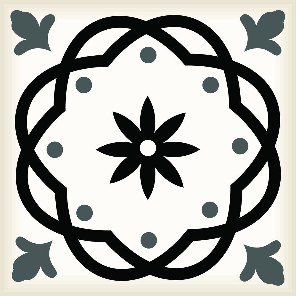 4" X 4" Black and White Rolla Peel and Stick Removable Tiles HomeRoots