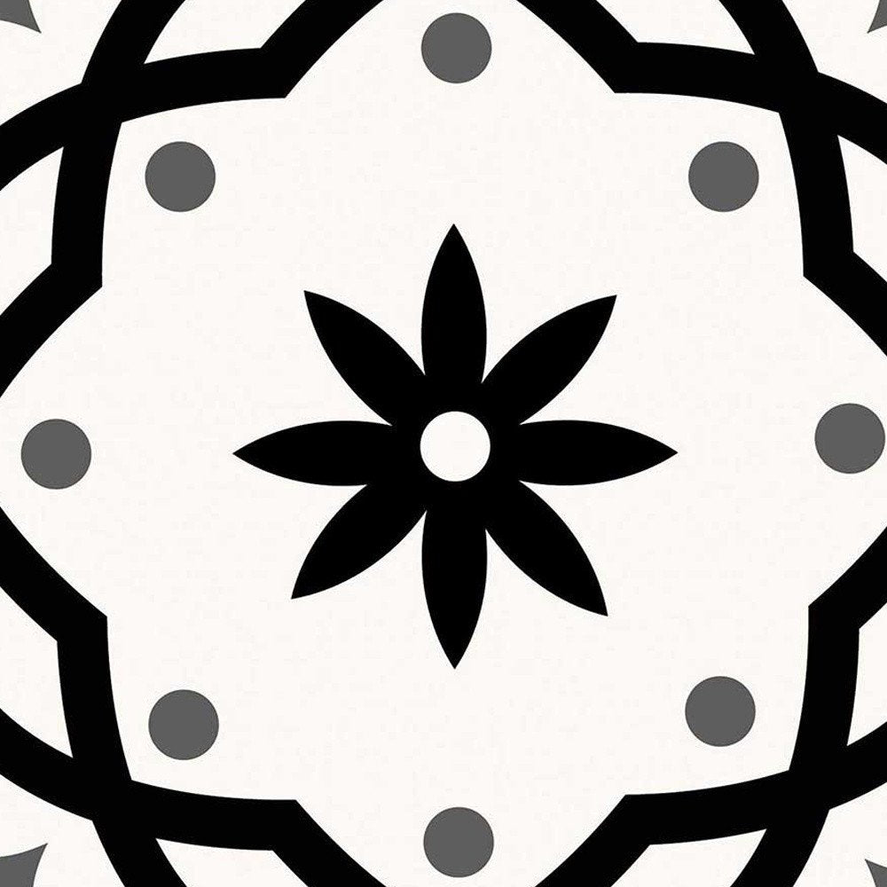 4" X 4" Black and White Rolla Peel and Stick Removable Tiles HomeRoots