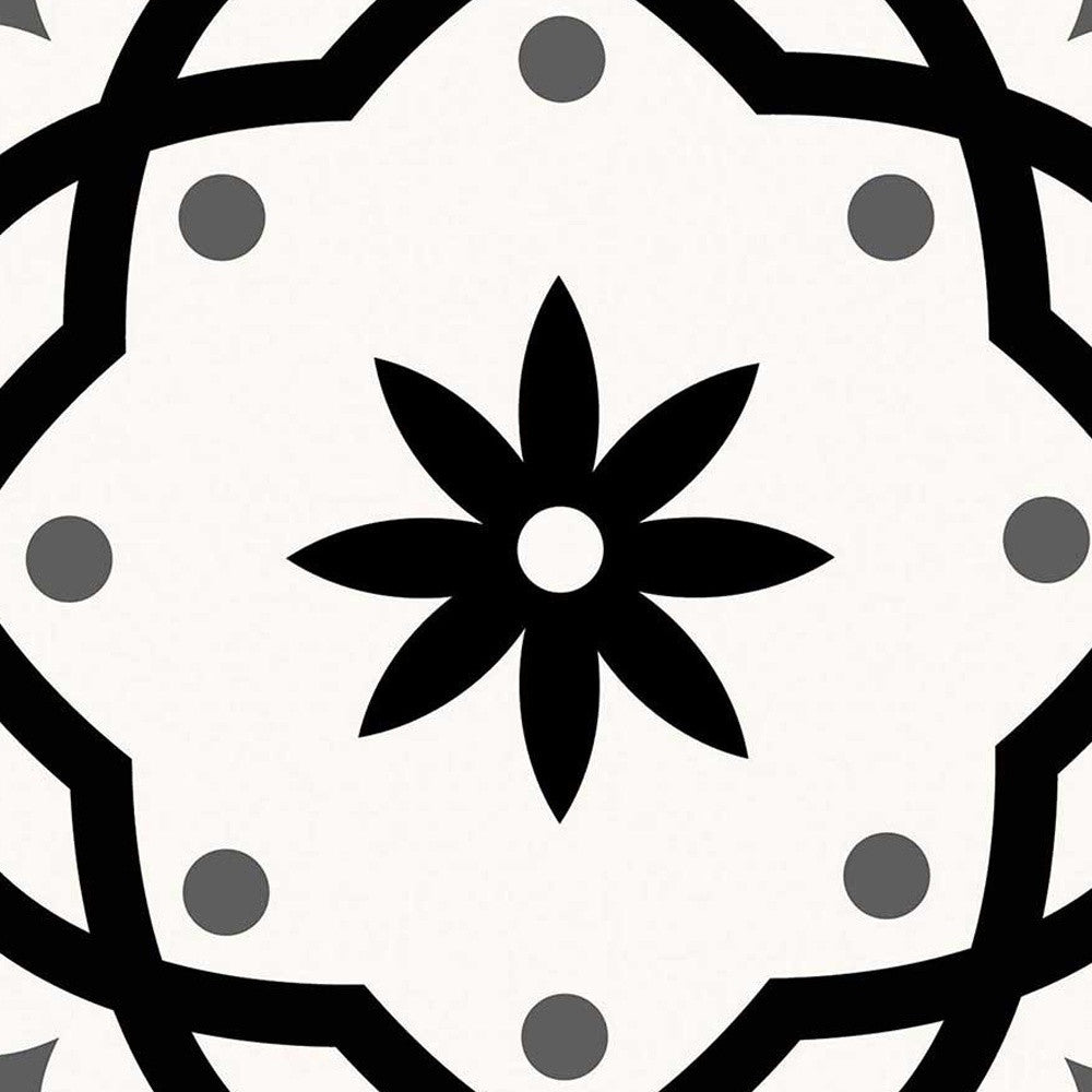 4" X 4" Black and White Rolla Peel and Stick Removable Tiles HomeRoots