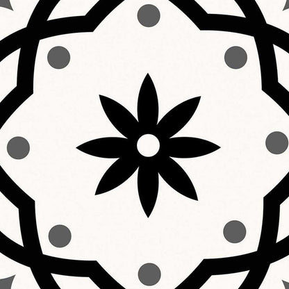 4" X 4" Black and White Rolla Peel and Stick Removable Tiles HomeRoots