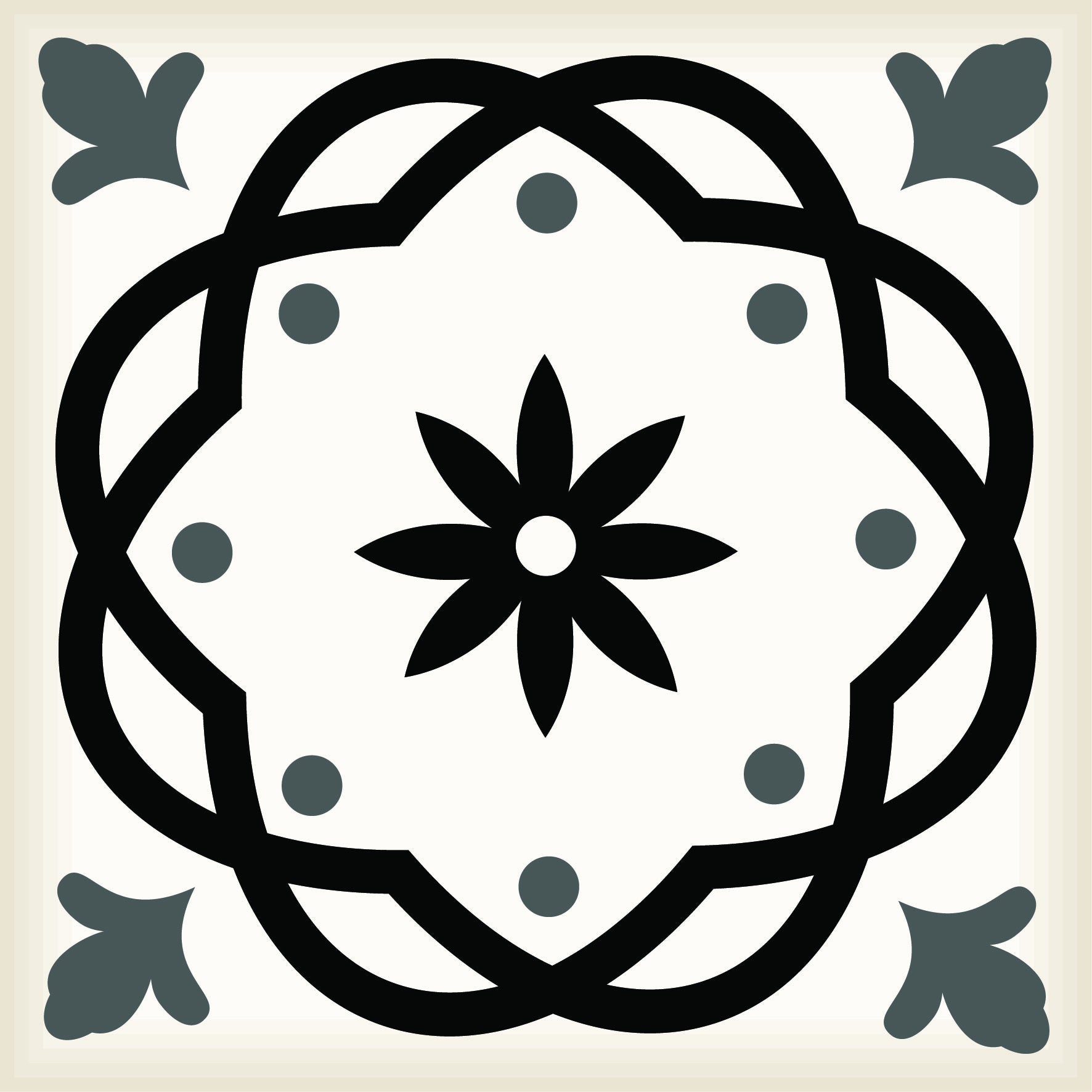 4" X 4" Black and White Rolla Peel and Stick Removable Tiles HomeRoots