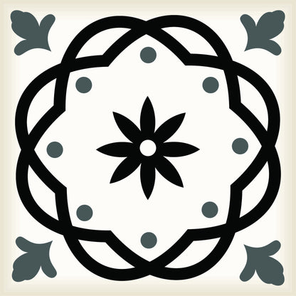 4" X 4" Black and White Rolla Peel and Stick Removable Tiles HomeRoots