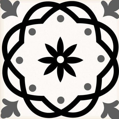 4" X 4" Black and White Rolla Peel and Stick Removable Tiles HomeRoots