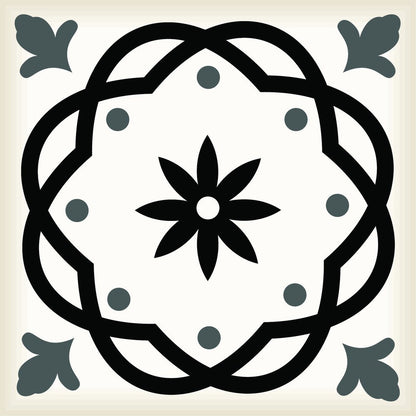 4" X 4" Black and White Rolla Peel and Stick Removable Tiles HomeRoots