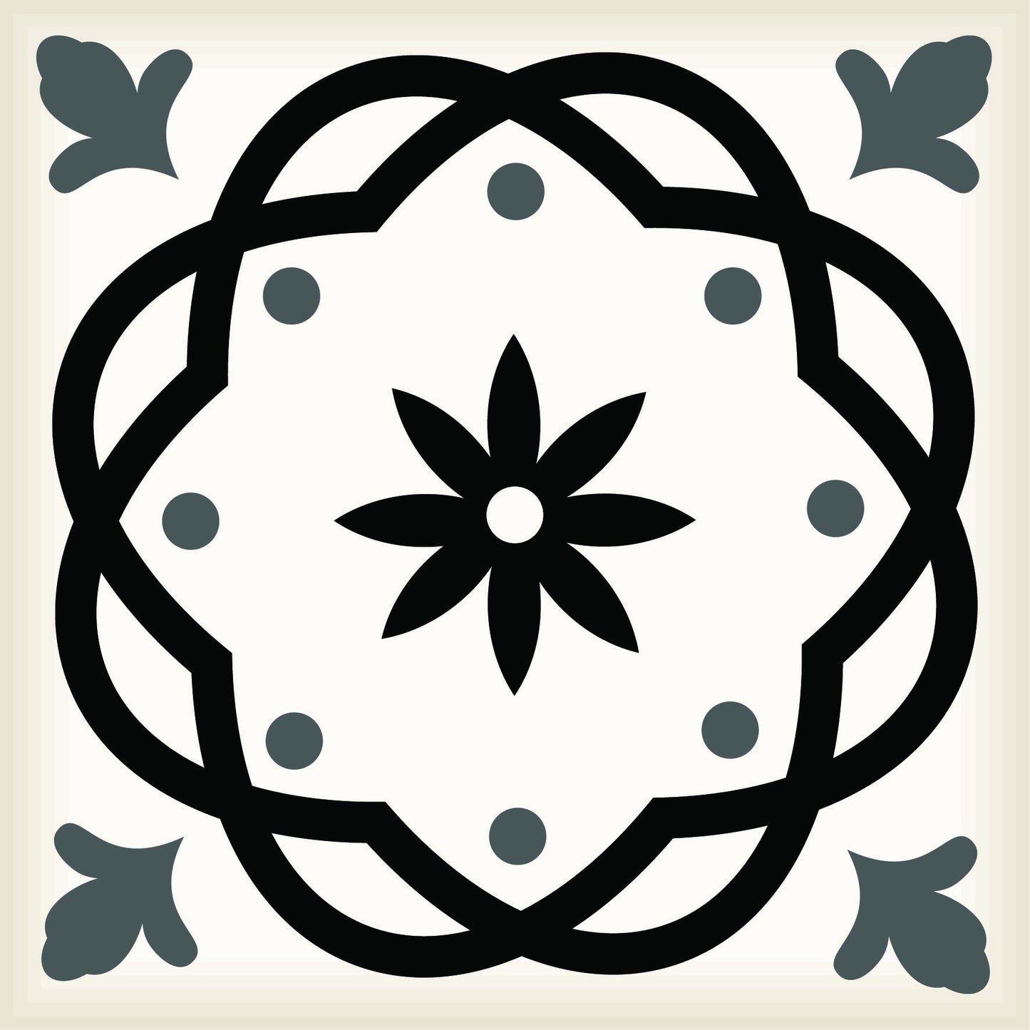 4" X 4" Black and White Rolla Peel and Stick Removable Tiles HomeRoots