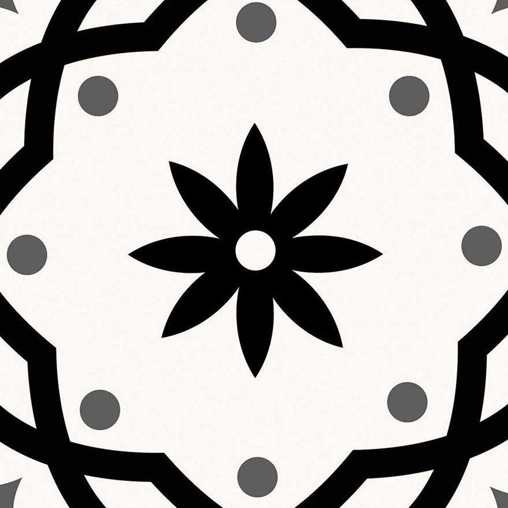 4" X 4" Black and White Rolla Peel and Stick Removable Tiles HomeRoots