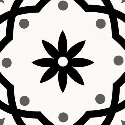 4" X 4" Black and White Rolla Peel and Stick Removable Tiles HomeRoots
