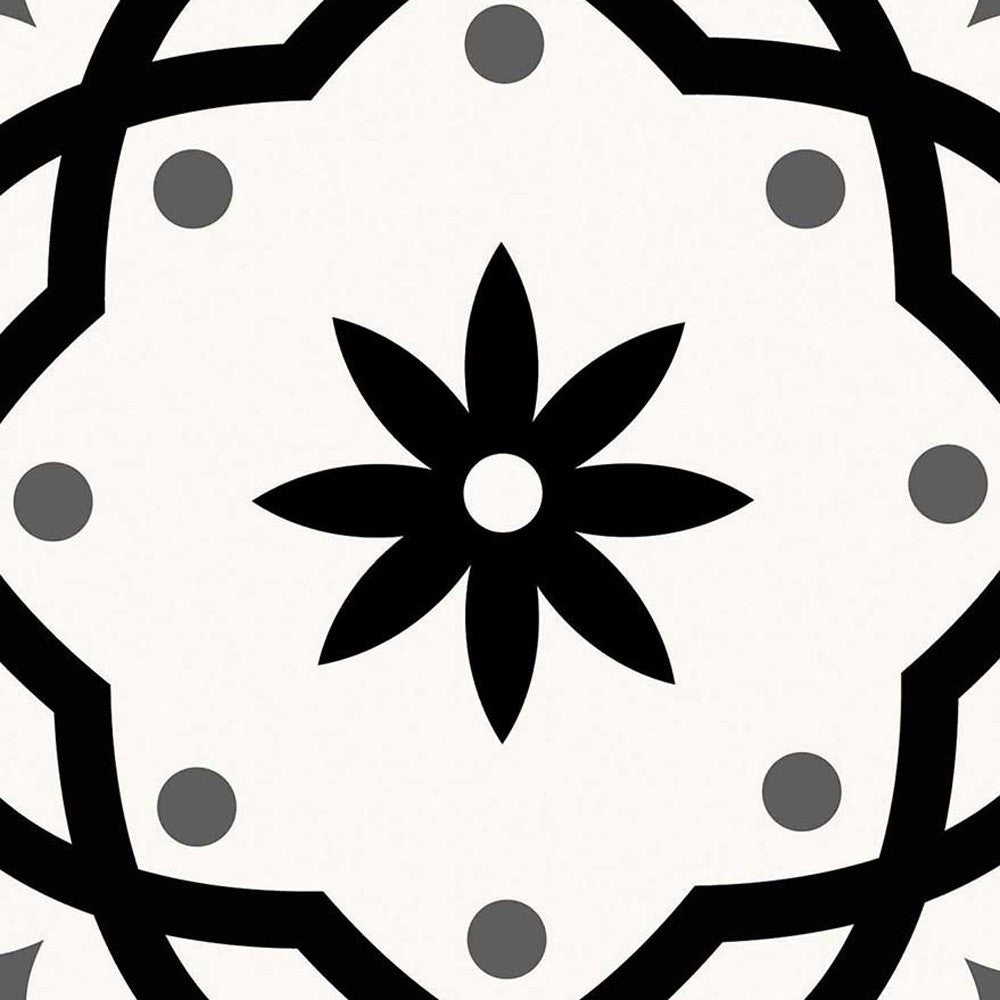 4" X 4" Black and White Rolla Peel and Stick Removable Tiles HomeRoots