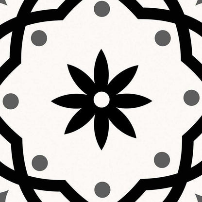 4" X 4" Black and White Rolla Peel and Stick Removable Tiles HomeRoots