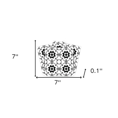 7" X 7" Black and White Gerber Peel and Stick Removable Tiles
