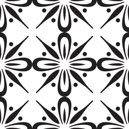 4" X 4" Black and White Quattra Peel and Stick Removable Tiles