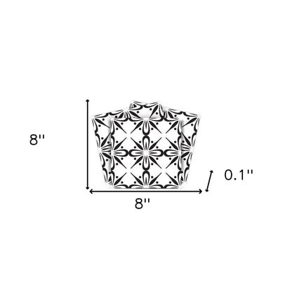 8" X 8" Black and White Quattra Peel and Stick Removable Tiles