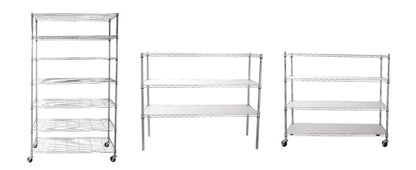 7 Tier Wire Shelving Unit 2450 LBS NSF Height Adjustable Metal Garage Storage Shelves with Wheels Chrome - FurniFindUSA