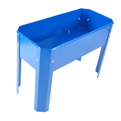 Elevated garden bed metal elevated outdoor flowerpot box suitable for backyard and terrace large flowerpot flower(Blue*2） - FurniFindUSA