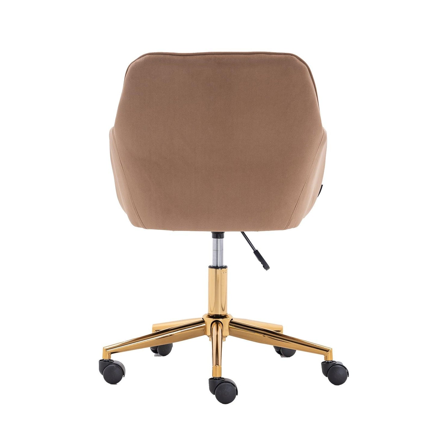 Modern Velvet Fabric Material Adjustable Height 360 revolving Home Office Chair Light Coffee Brown - FurniFindUSA