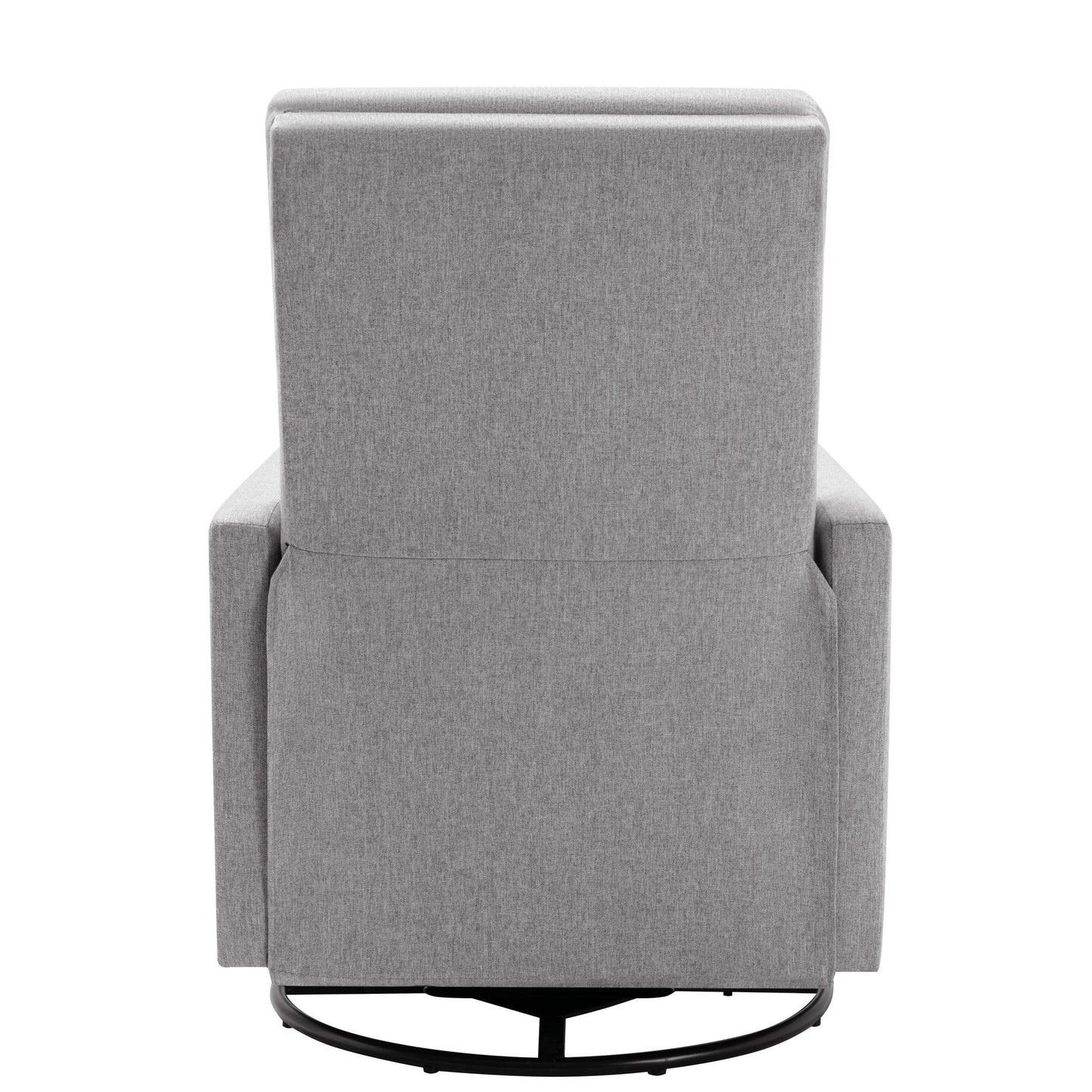 Modern Upholstered Rocker Nursery Chair Plush Seating Glider Swivel Recliner Chair Gray - FurniFindUSA