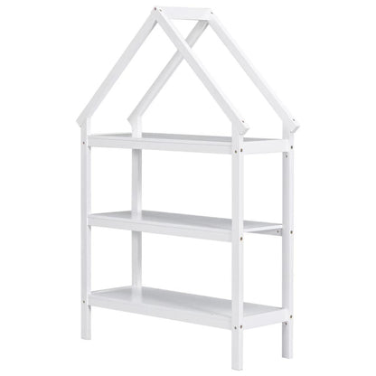 Twin House-Shaped Floor Bed with 2 Detachable Stands White - FurniFindUSA