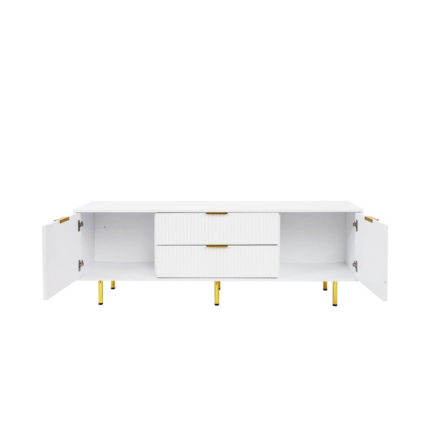 Modern warm white TV cabinet for Living Room Bedroom - FurniFindUSA