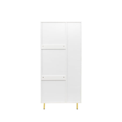 Armoire with 2 Doors with Handle for bedroom White - FurniFindUSA