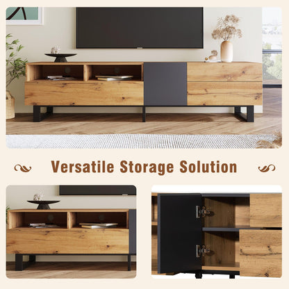 Modern TV Stand for 80'' TV with Double Storage Space - FurniFindUSA