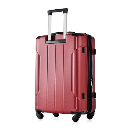 Hardshell Luggage Spinner Suitcase with TSA Lock Lightweight Expandable 24'' (Single Luggage) Red + ABS + 24 Inch - FurniFindUSA