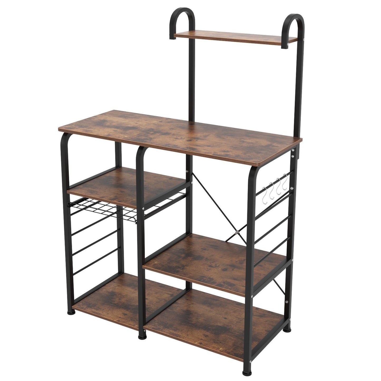 Kitchen Bakers Rack,Microwave Cart Coffee Station, Utility Microwave Oven Stand Storage Cart, Workstation Shelf - FurniFindUSA