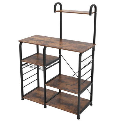 Kitchen Bakers Rack,Microwave Cart Coffee Station, Utility Microwave Oven Stand Storage Cart, Workstation Shelf - FurniFindUSA