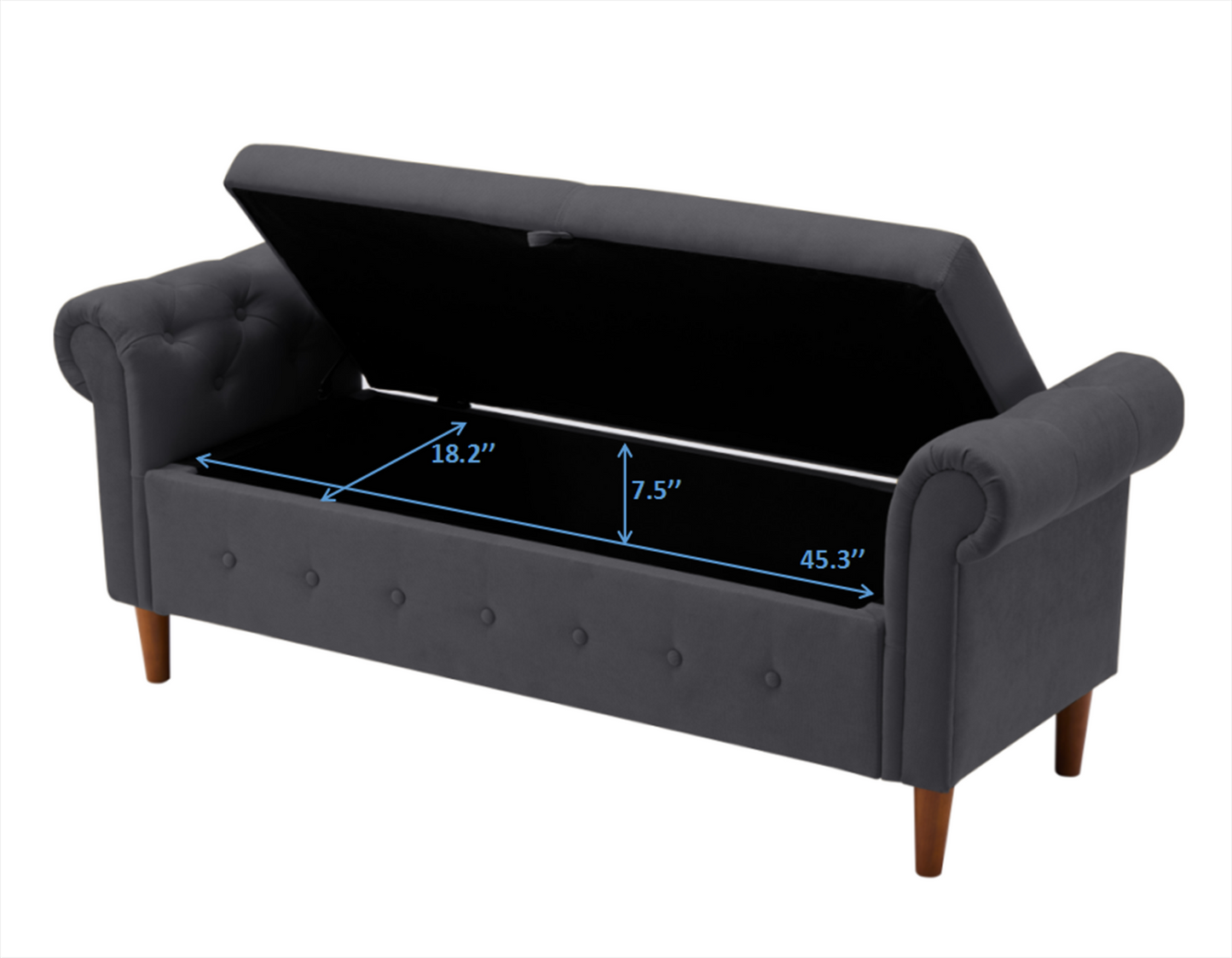 New Style Space Saving Storage Multipurpose Rectangular Sofa Stool with Large Storage Space