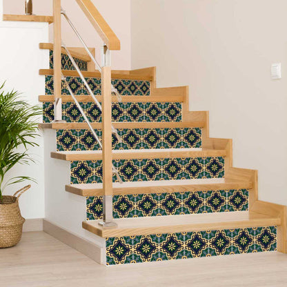 4" X 4" Agean Blue and Green Peel and Stick Tiles