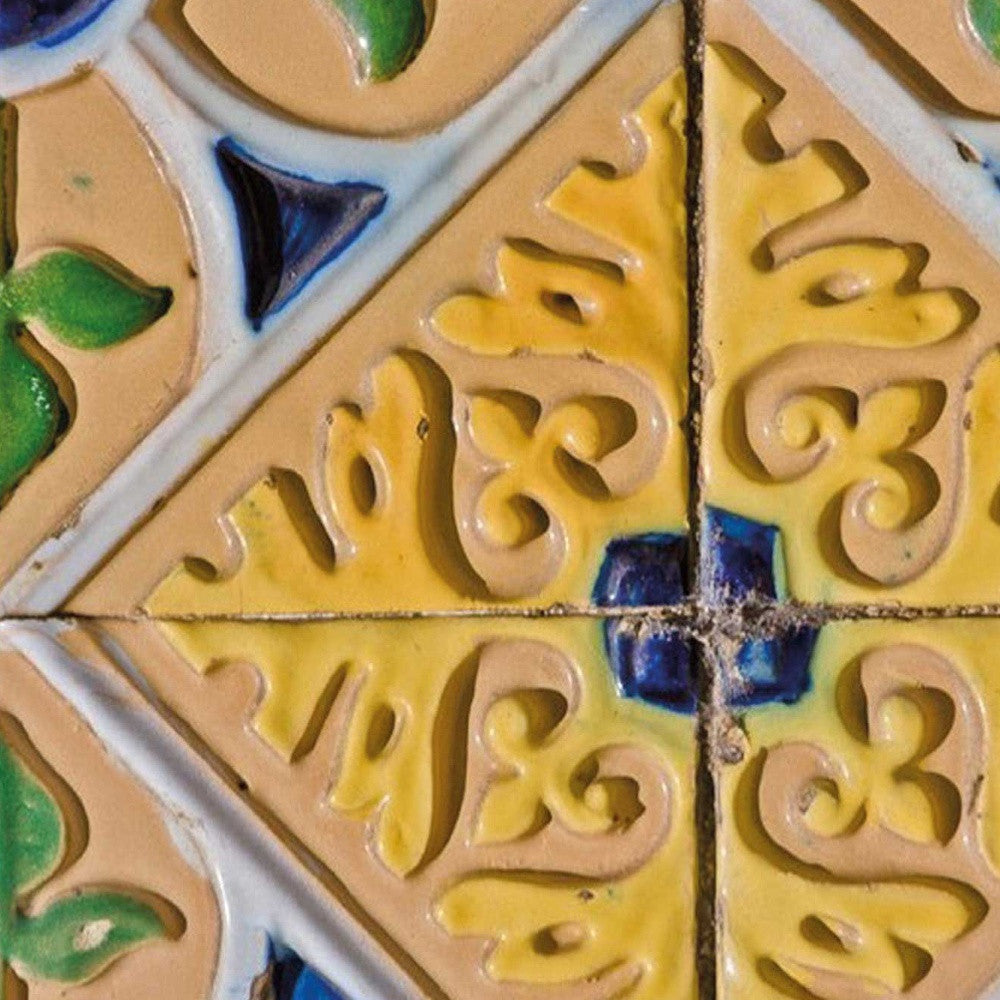 4" X 4" Yellow Blue Provence Peel And Stick Tiles