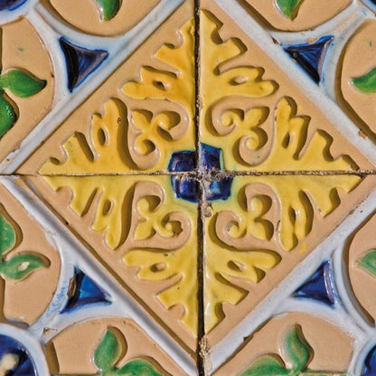 4" X 4" Yellow Blue Provence Peel And Stick Tiles